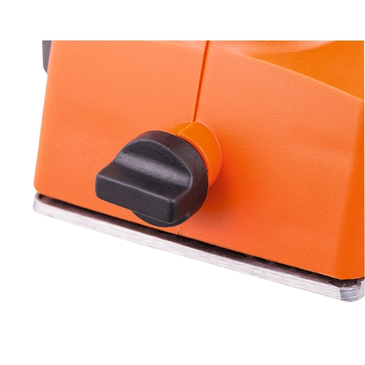 BLACKDECKER 7698 photography of orange power tool adjustment knob, close-up angle.