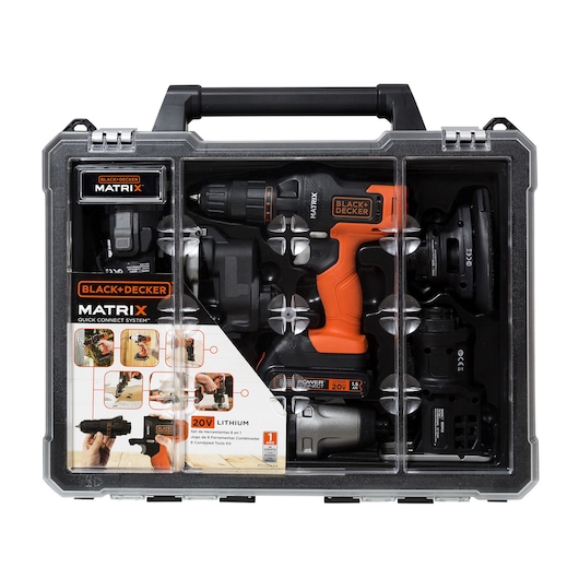 TALADRO INALÁMBRICO 20V MAX* MATRIX™ CON 6 CABEZALES INTERCAMBIABLES