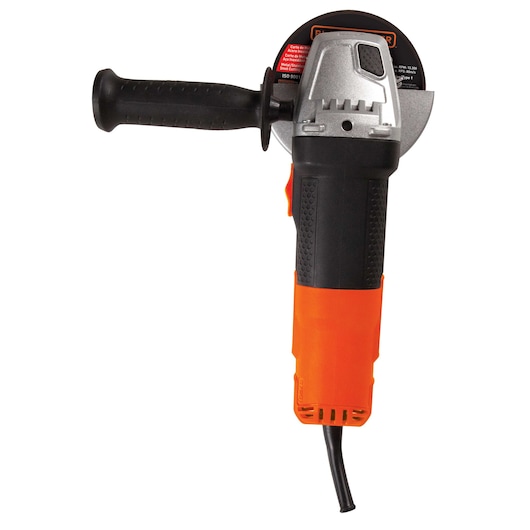 BLACKDECKER G720 angle grinder with orange and black body, front view on white background.