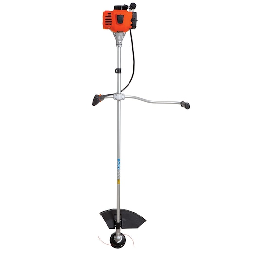 BLACKDECKER GST43 grass trimmer, orange and silver with ergonomic handle, front view on white background.